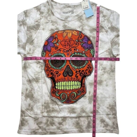 Fosforos Galileo Day Of The Dead Top Women's LARGE Dia De‎ Los Muertos Skull NEW - Picture 5 of 9